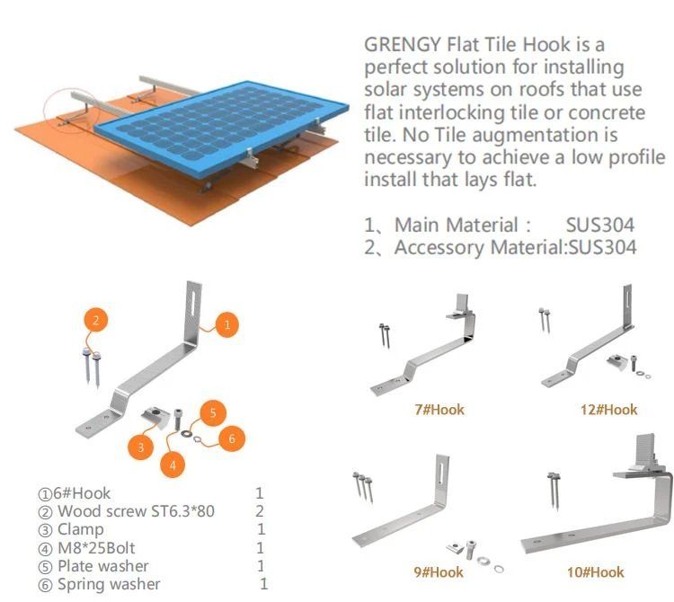 Germany standard solar roof mounting brackets