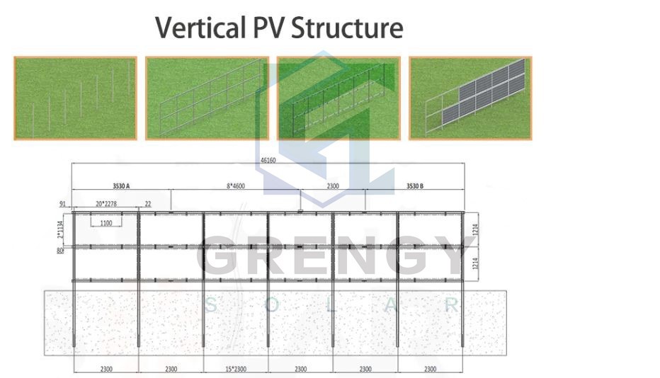 Vertical solar mounting structure Vertical solar mounting structure