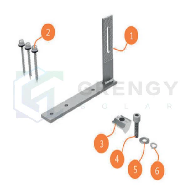 Flat tile roof solar hook
