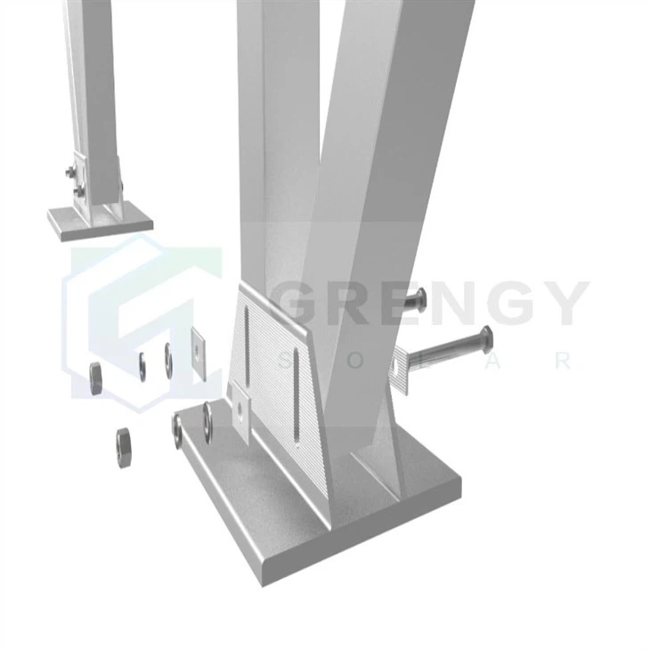 base of solar carport mounting system