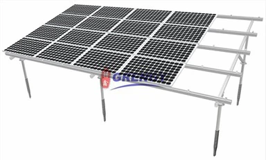 Aluminium Solar Mounting Ground Pv Module Mendukung Racking / Struktur