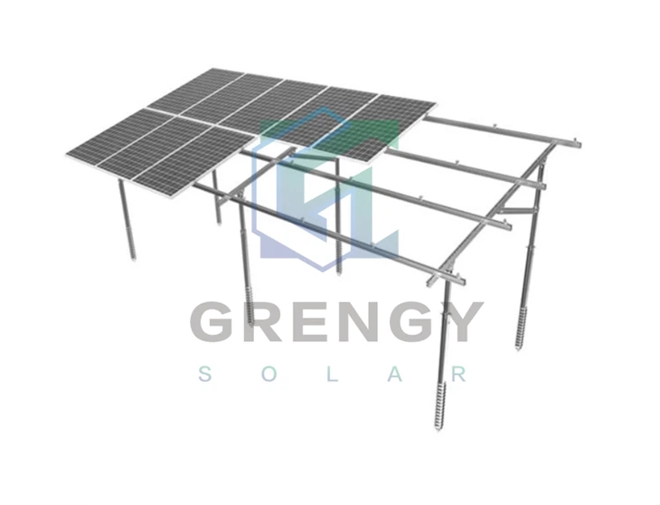 Steel Solar PV Ground Mounting Mendukung Sistem